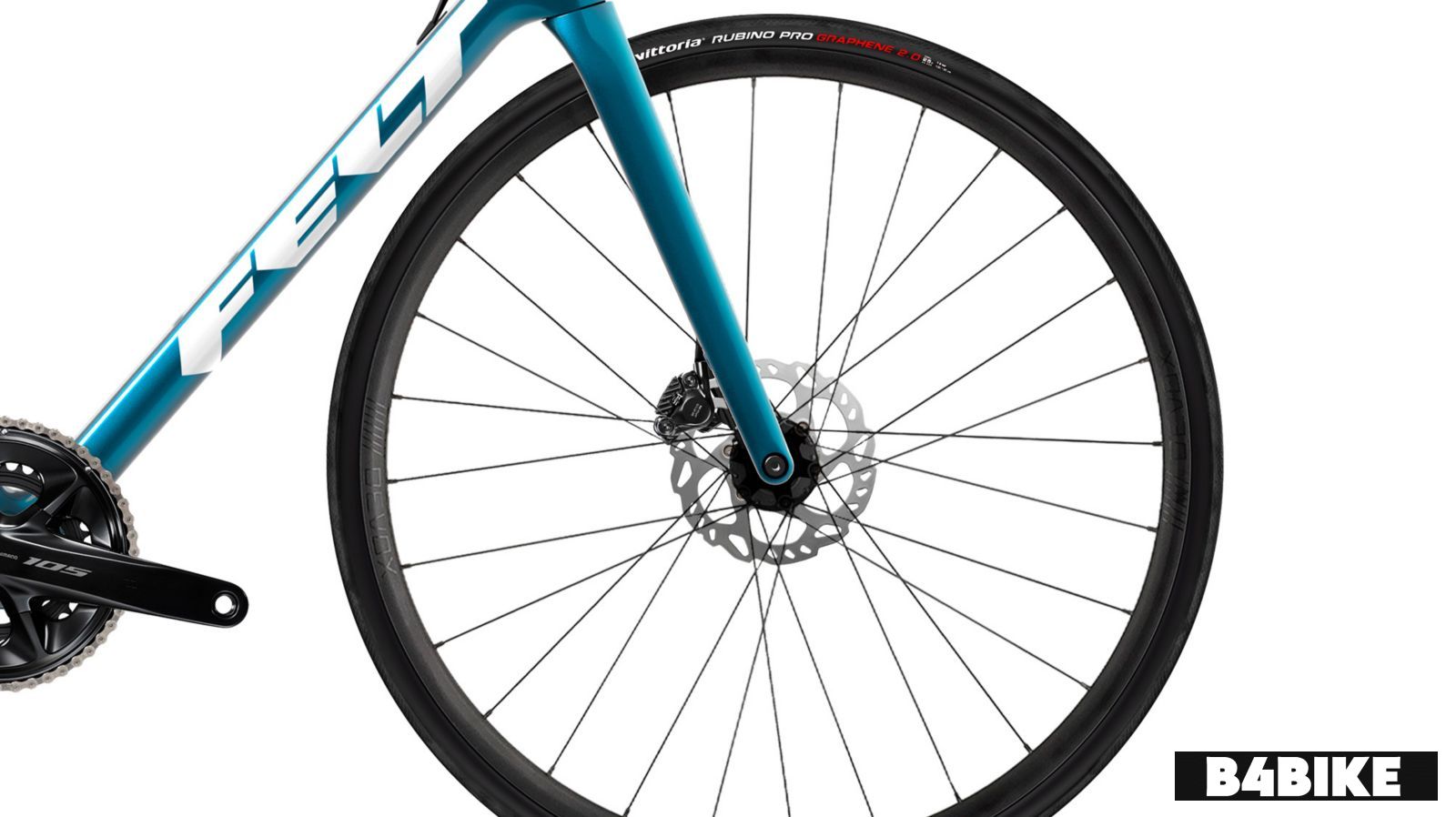 Felt FR Advanced 105 Devox wheels paired to Vittoria tyre