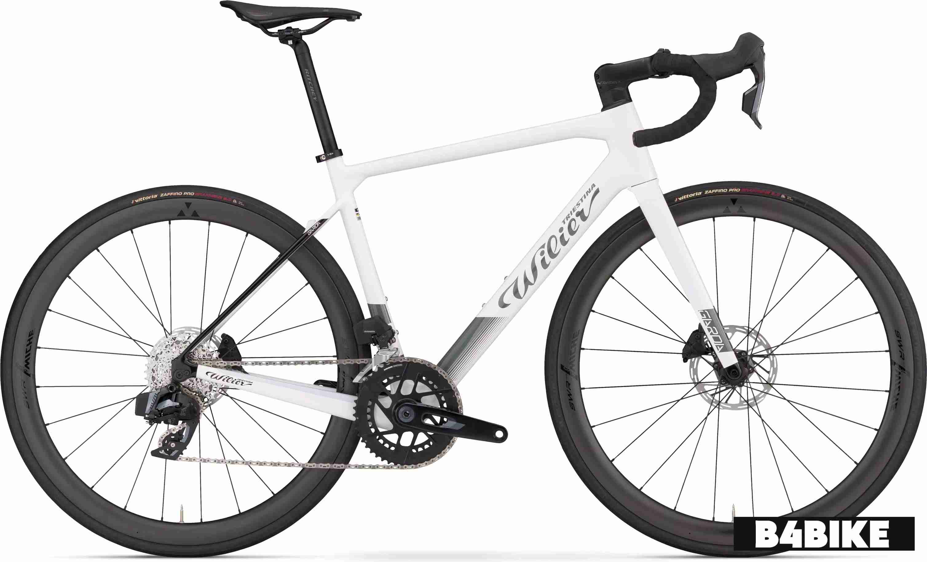 Wilier Triestina Garda Shimano 105 Di2 2x12 R7170 White, Black - Glossy