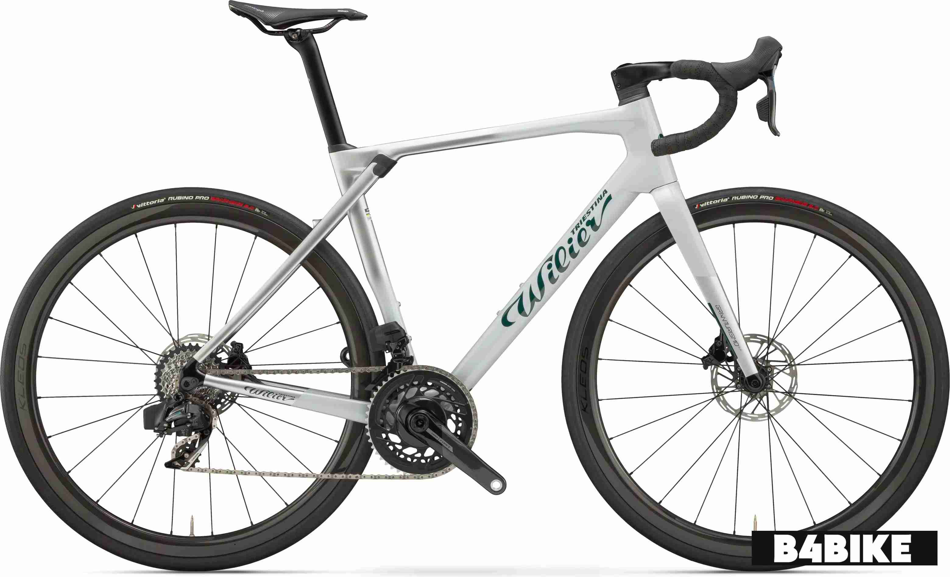 Wilier Triestina Granturismo SLR Sram Red AXS E1 2x12 Powermeter R9 Faded Silver, Emerald - Glossy
